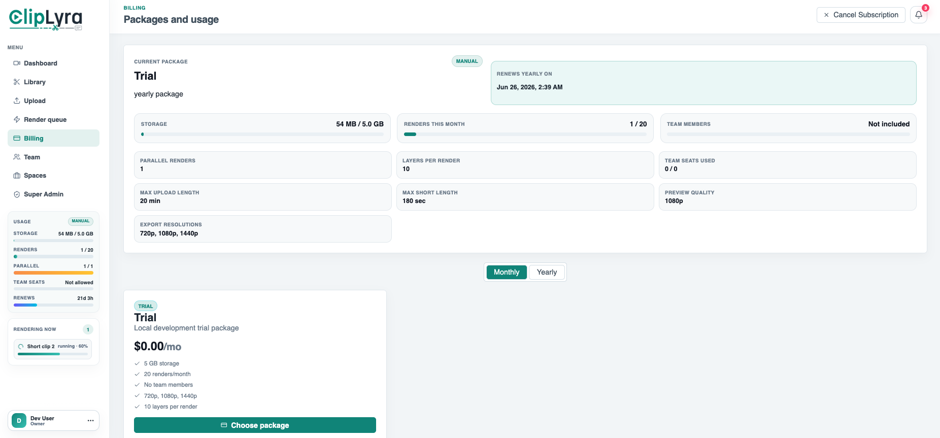 Billing, Usage & Team Workspaces screenshot
