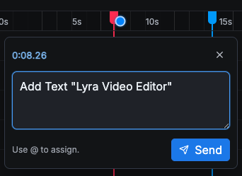 New comment composer with timestamp context and assignment hint.