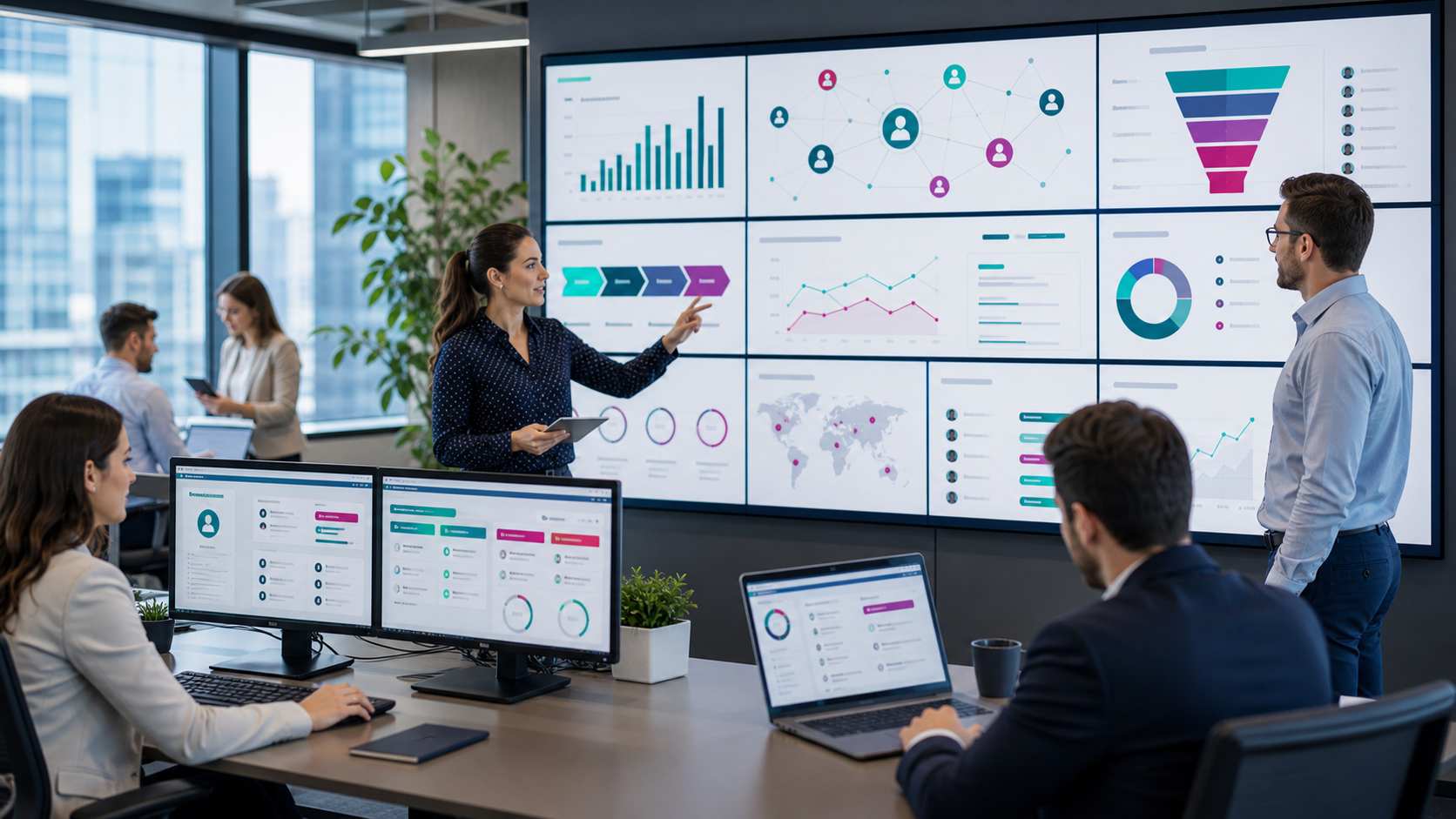 AI-generated enterprise software visual for Customer Relationship Management (CRM)