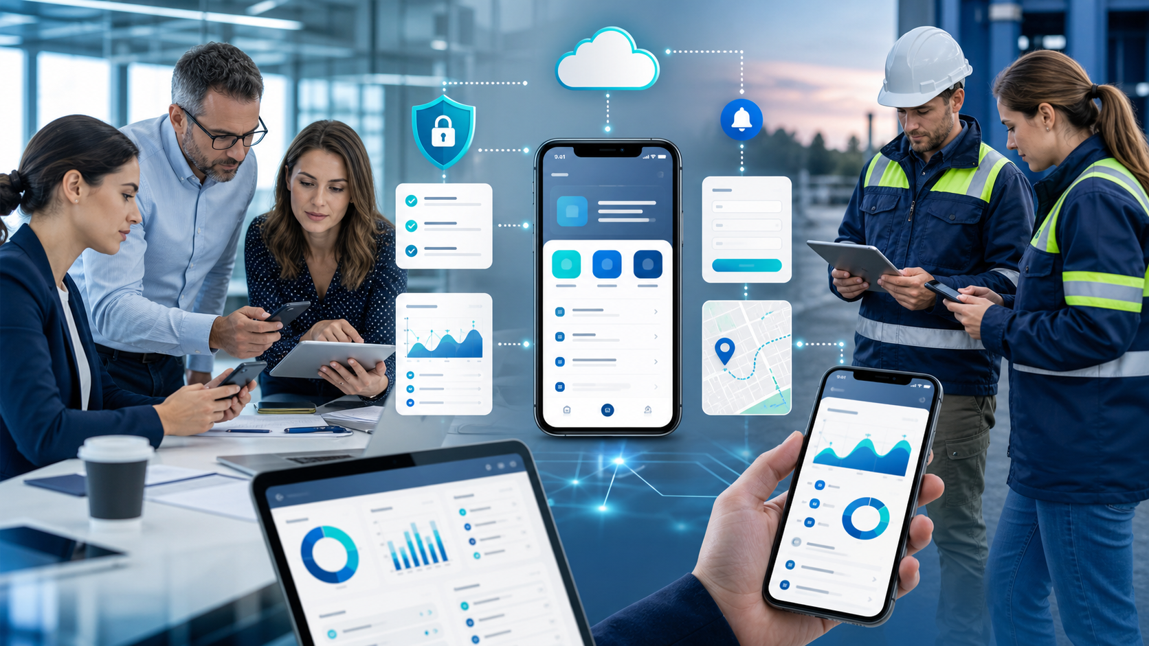 AI-generated enterprise software visual for Mobile App Solutions